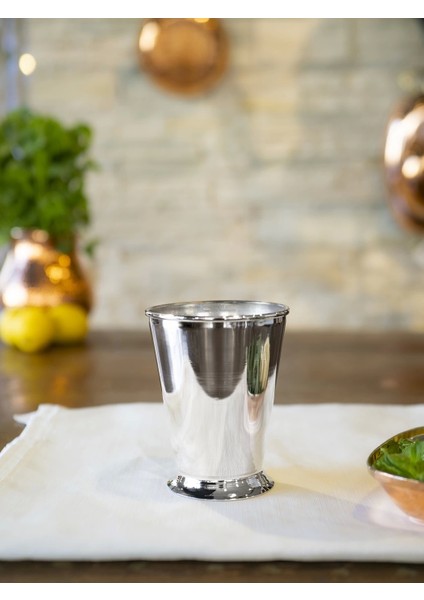 Bakır Bardak Kısa Şerbet Model Gümüş Renk fiyatları