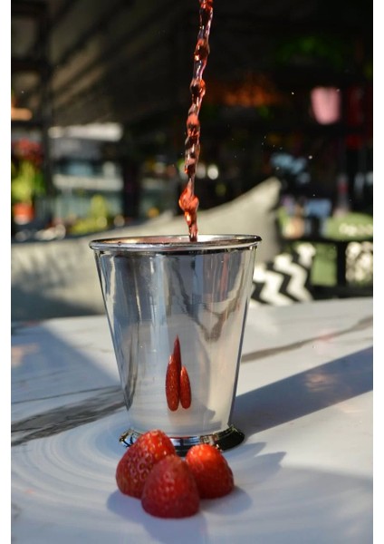 Bakır Bardak Kısa Şerbet Model Gümüş Renk indirimleri