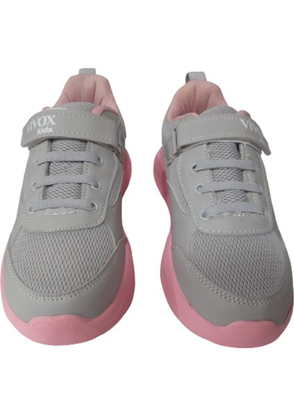 Kız Çocuk Gri-Pembe Ultra Hafif Taban Spor Ayakkabı modelleri