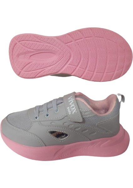 Kız Çocuk Gri-Pembe Ultra Hafif Taban Spor Ayakkabı fırsatları