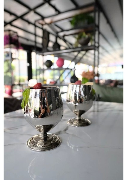 Bakır Kadeh Tombak Model Gümüş Renk 2 Lİ