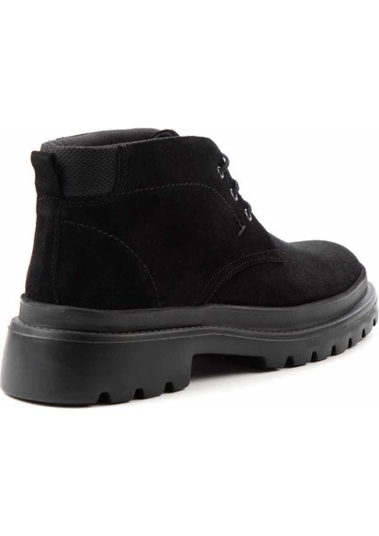 Siyah Süet Leather Erkek Bot & Bootie E02381175602
