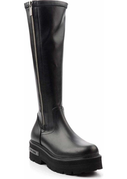 Black Leather Kadın Bot & Bootie HD0777068803 modelleri