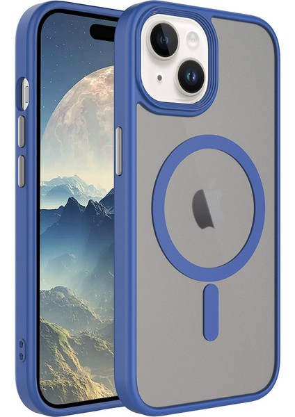 Apple iPhone 15 Kılıf Mat Arka Yüzey Wireless Şarj Özellikli Zore Flet Magsafe Kapak