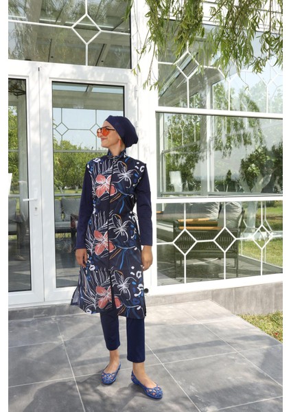 Tam Tesettür Mayo Dev Çiçek Desenler Tropikal fırsatları