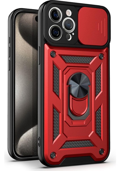Apple iPhone 15 Pro Max Kılıf Impact Resistant Kırmızı