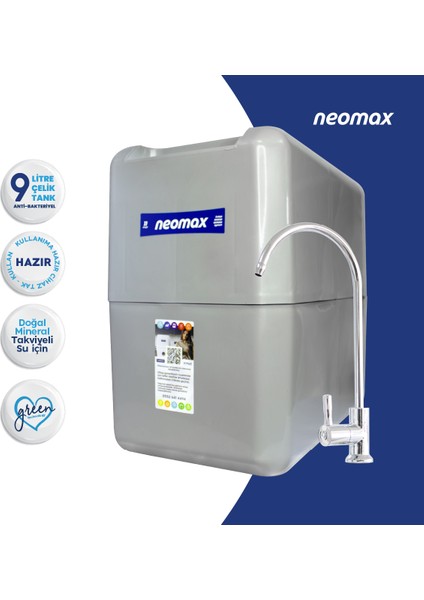 H-Max 11 Aşama 9 Litre Çelik Tanklı Mineralli Su Arıtma Cihazı