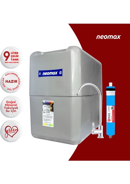 H-Max 11 Aşama 9 Litre Çelik Tanklı Mineralli Su Arıtma Cihazı