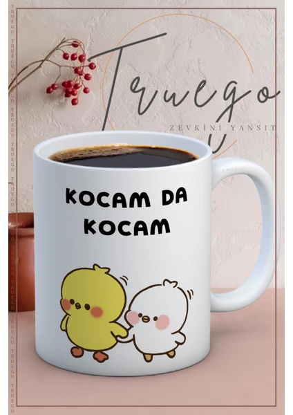 Baskılı Kupa Bardak Seramik Mug - Kocam Da Kocam