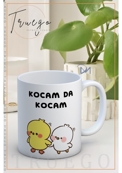 Baskılı Kupa Bardak Seramik Mug - Kocam Da Kocam