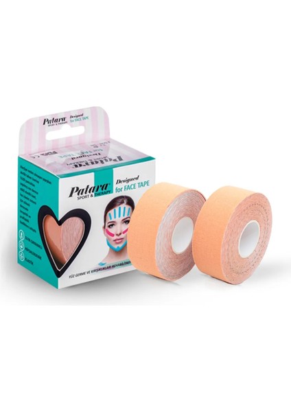 Well Yüz Kaldırma Bandı Yüz Germe Bandı Yüz Kemerleri ve Kırışık-Lık Karşıtı Unisex Cildi Sıkılaştırmak ve Sıkılaştırmak Için Ten Rengi 2.5cm * 5m x 2 Adet