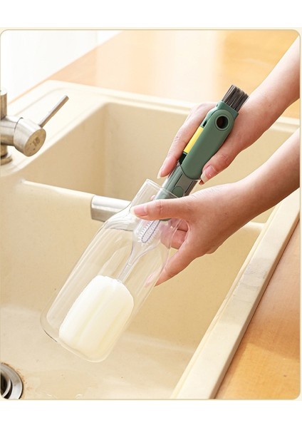 Beşi Bir Arada Çok Fonksiyonlu, Çıkarılabilir Uzun Saplı Sünger Temizleme Fırçası, Şişe Fırçası, Termos Bardak Aralık Temizleme Fırçası (Yurt Dışından) fiyatları