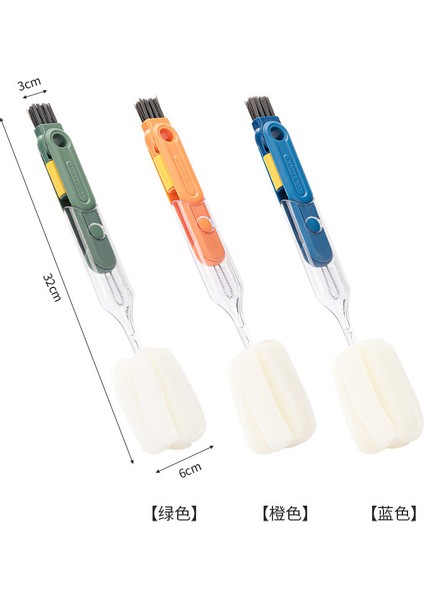 Beşi Bir Arada Çok Fonksiyonlu, Çıkarılabilir Uzun Saplı Sünger Temizleme Fırçası, Şişe Fırçası, Termos Bardak Aralık Temizleme Fırçası (Yurt Dışından) indirimleri