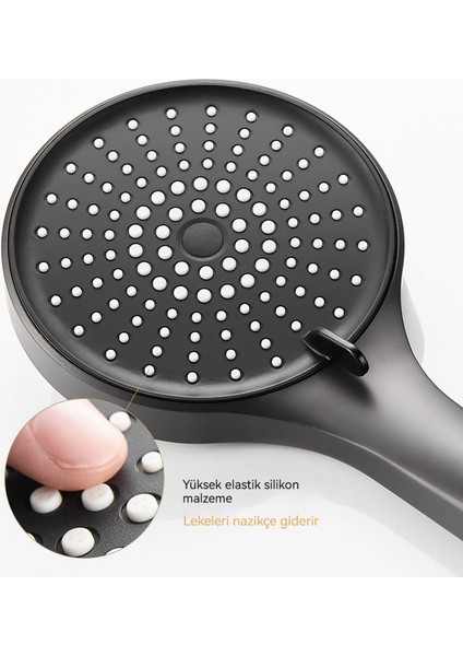 Banyo 13,5 cm Geniş Panel Duş Başlığı 5 Vitesli Kompresörlü Büyük Duş Başlığı (Yurt Dışından) modelleri