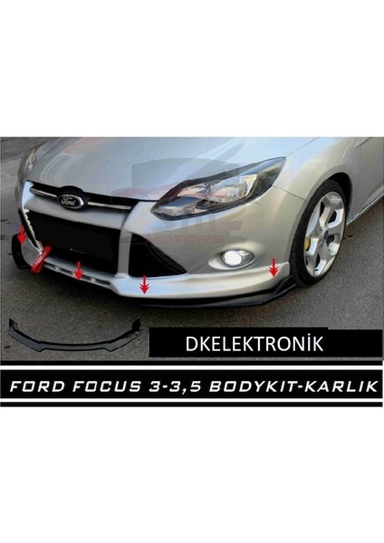 Ford Focus 3 - 3.5 Ön Tampon Eki Body Kit Lip Karlık Siyah