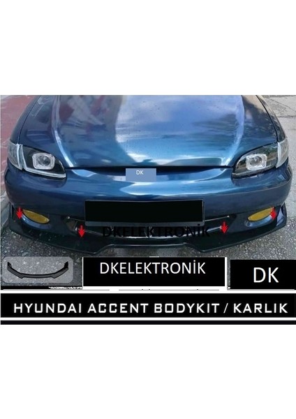 Hyundai Accent Yumurta Kasa Ön Tampon Eki Body Kit Karlık Lip Gri