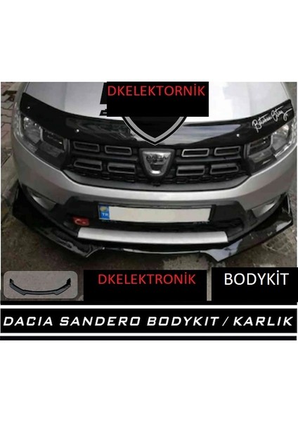 Dacia Sandero Ön Tampon Eki Body Kit Karlık Lip Siyah