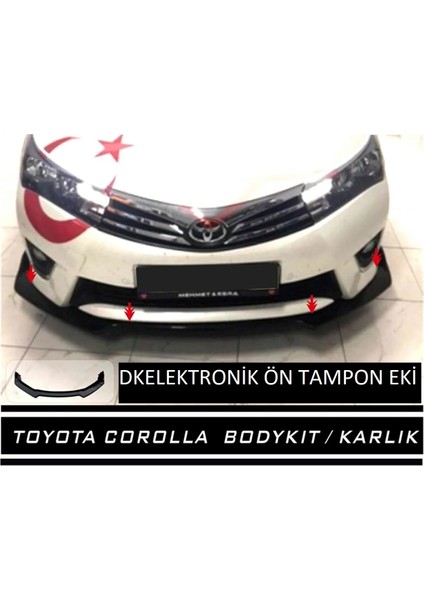 Dkelektronik Toyota Corolla 2013-2019 Ön Tampon Eki Bodykit Karlık Lip 123PİONABLACK