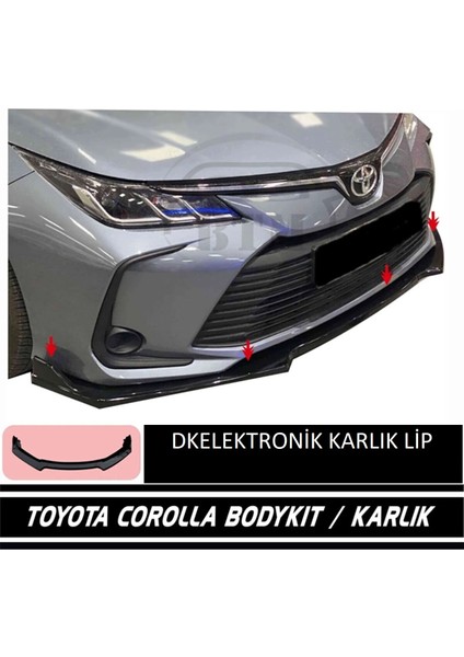 Dkelektronik Toyota Corolla 2013-2019 Ön Tampon Eki Bodykit Karlık Lip 123PİONABLACK