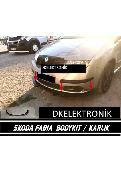 Skoda Fabia 2002-2005 Ön Tampon Eki Body Kit Karlık Lip Siyah
