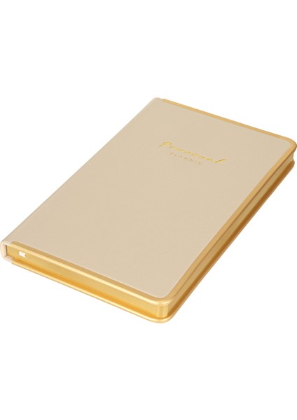 Monaco Vegan Deri Sert Kapak Defter 13 x 21 cm Çizgili Krem fiyatları
