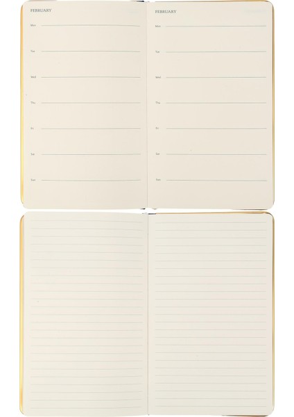 Monaco Vegan Deri Sert Kapak Defter 13 x 21 cm Çizgili Krem indirimleri