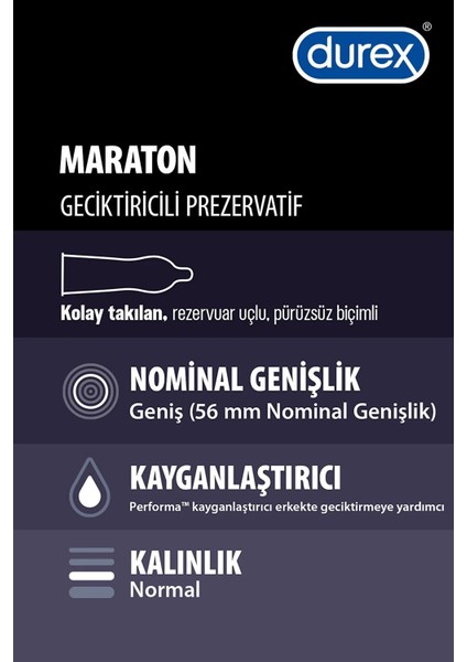 Durex maraton Standart Fit 10'lu Prezervatif -Lvrs-70 fiyatları