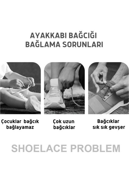 Takbırak Manyetik Elastik Bağcık, Çocuk, Yaşlı, Spor, Bot Için Lastikli Ayakkabı Bağcığı