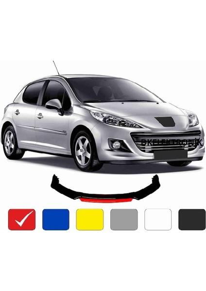 Peugeot 207 Ön Tampon Eki Body Kit Karlık Lip 4 Parça Siyah