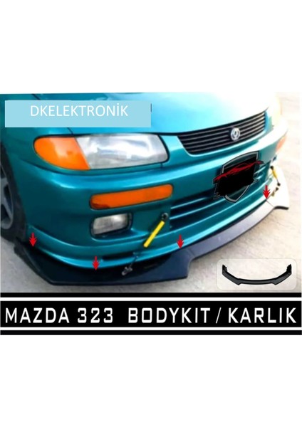 Dkelektronik Mazda 323 Ön Tampon Eki Bodykit Karlık Lip 123PİONABLACK fiyatları