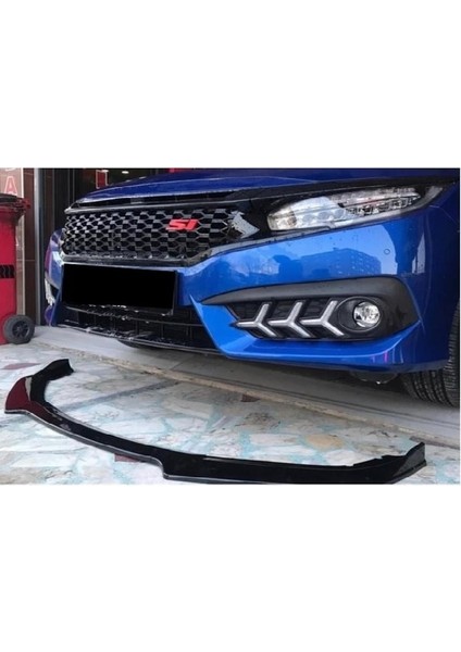 Body Kit Ön Lip 3 Parça Honda Civic Fc5 Kasa Uyumlu Parlak Siyah