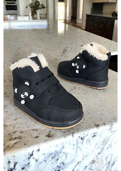 Panda Detaylı Çocuk Bebe Bot Siyah fiyatları