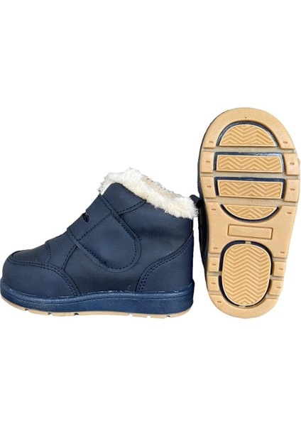 Panda Detaylı Kürklü Unisex Çocuk Bebe Bot LACİVERT modelleri