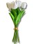 Yapay 10'lu Islak Lale Buketi 33 cm Beyaz 1