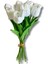 Yapay 10'lu Islak Lale Buketi 33 cm Beyaz 2