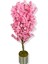 Pembe Lüx Yaprak Bahar Dalı Yapay Ağaç 160 cm 25X25 Galvaniz Saksı 1