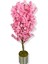 Pembe Lüx Yaprak Bahar Dalı Yapay Ağaç 160 cm 25X25 Galvaniz Saksı 2