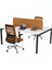 Çağın Ofis Mobilyaları Galaxy Ikili 180 cm Çalışma Ofis Masa Workstation (Beyaz/antrasit) 1