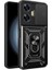 Realme C55 Kılıf Sert Silikon Tank Aramid Sürgülü Vega Yüzüklü Siyah 1