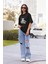 Ekose Bear Baskılı Oversize T-Shirt 2