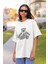 Ekose Bear Baskılı Oversize T-Shirt 1