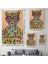 Kokoş Leopar, Çiçek Taçlı Sosyetik Leopar Duvar Örtüsü - Halısı -6325 3