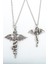 2'li Kılıç Yarasa Yılan - Ejderha Kılıç Gümüş Kaplama Unisex Düz Zincir Kolye Seti kod 1084 1