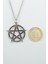 2'li Ters Pentagram Keçi Kafası - Wicca Gümüş Kaplama Unisex Düz Zincir Kolye Seti kod 987 2