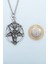 2'li Ters Pentagram Keçi Kafası - Wicca Gümüş Kaplama Unisex Düz Zincir Kolye Seti kod 987 3