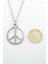 2'li Pentagram Wicca - Barış İşareti Peace Gümüş Kaplama Unisex Düz Zincir Kolye Seti kod 972 3