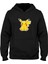 Pikaçu Pokemon Baskılı Kanguru Cepli Kapşonlu Sweatshirt BLL2379 1