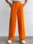 Narkıss Atlas Kumaş Yandan Düğmeli Turuncu Palazzo Pantolon 1