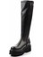 Black Leather Kadın Bot & Bootie HD0777068803 5