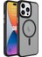 Apple iPhone 15 Pro Max Kılıf Mat Arka Yüzey Wireless Şarj Özellikli Zore Flet Magsafe Kapak 1